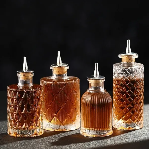 Carved Glass Pour Bottle