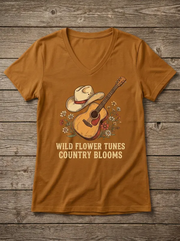 Cowboy Cowboy-Hat Custom Country Music V-Neck T-Shirt