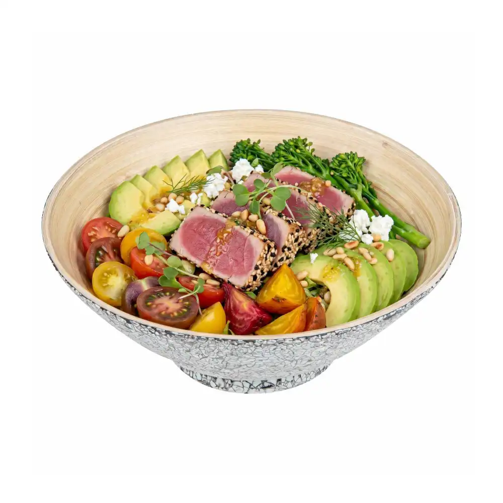 Refined Finish Spun Bamboo Serving Bowl