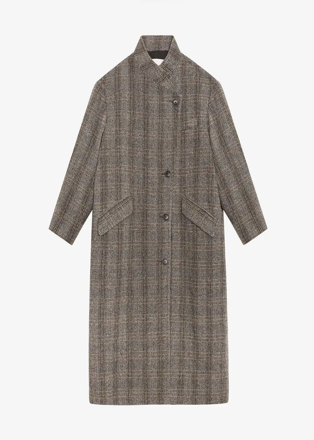 Checkered Print Long Coat