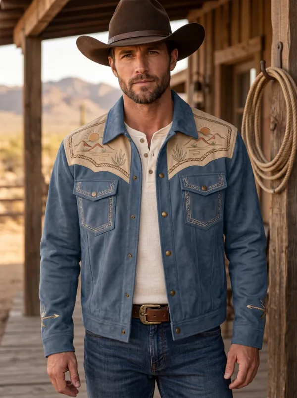 Rodeo Heritage Desert Landscape Detail Men's Western Jacket