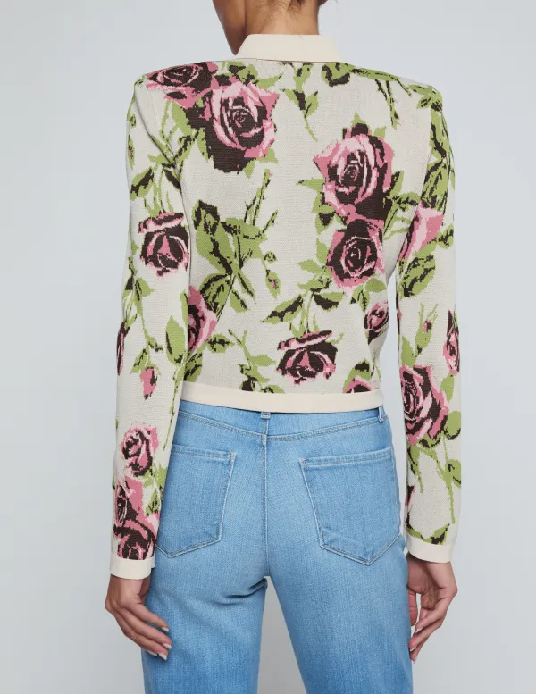 Silk-Blend Viscose-Blend Button-Front Cropped Cardigan