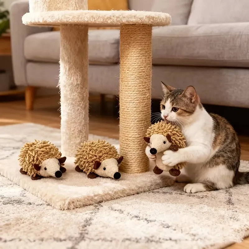 Plush Hedgehog Cat Toy
