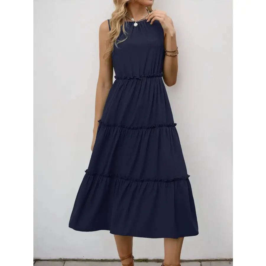 Frill Tiered Midi Dress