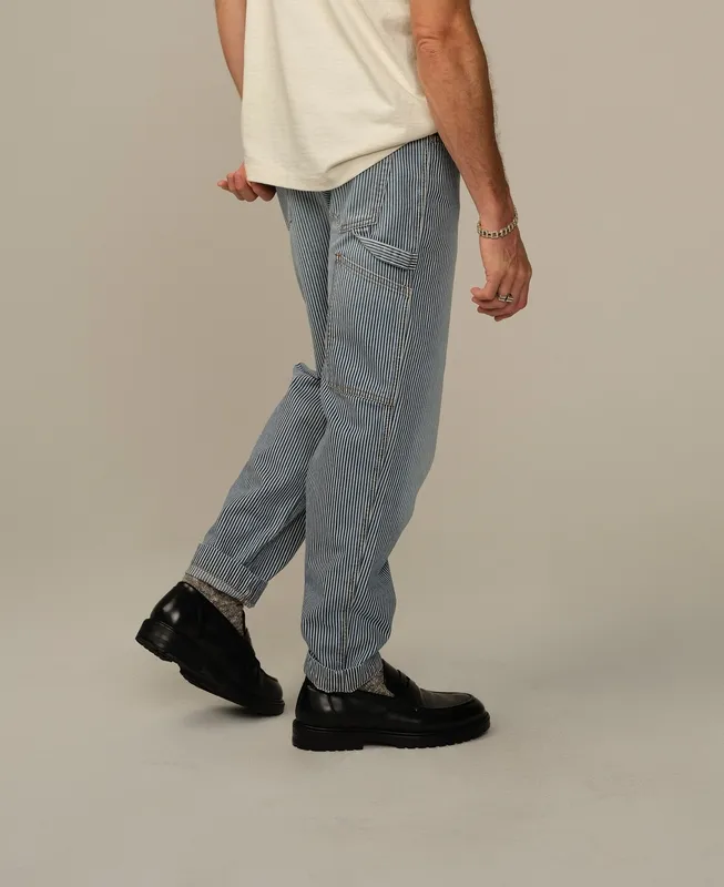 Striped Denim Jeans Steel Railroad