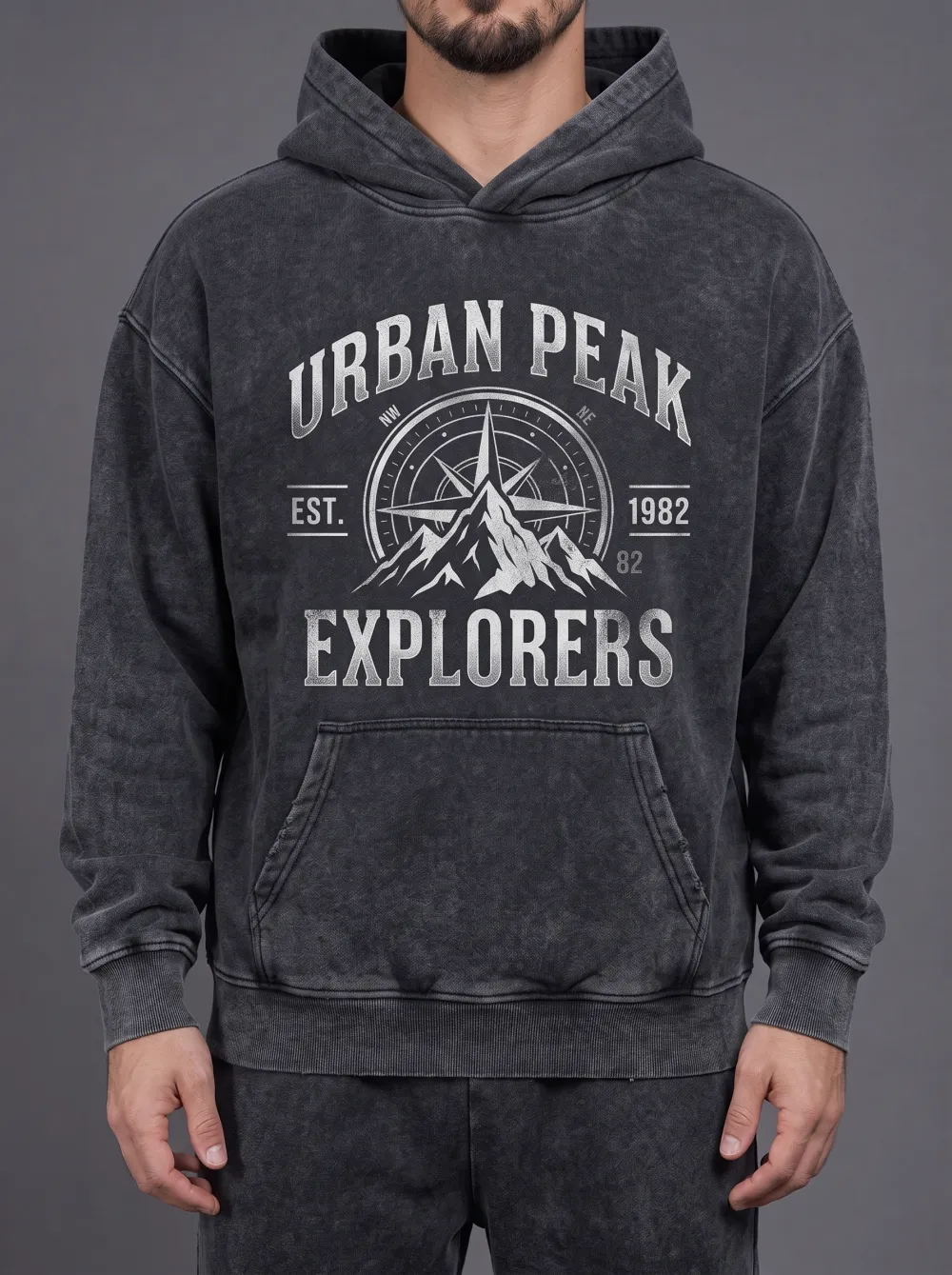 Men's Urban Peak Explorer Mountain Compass Printed Hoodie