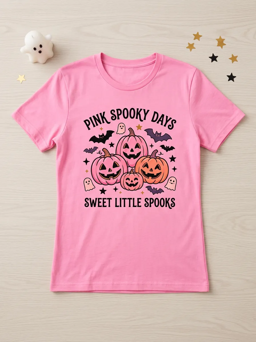 Witchy Ghost Pumpkin Halloween Graphic T-Shirt