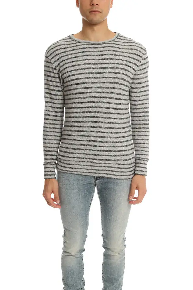Crewneck Striped Cotton T-Shirt