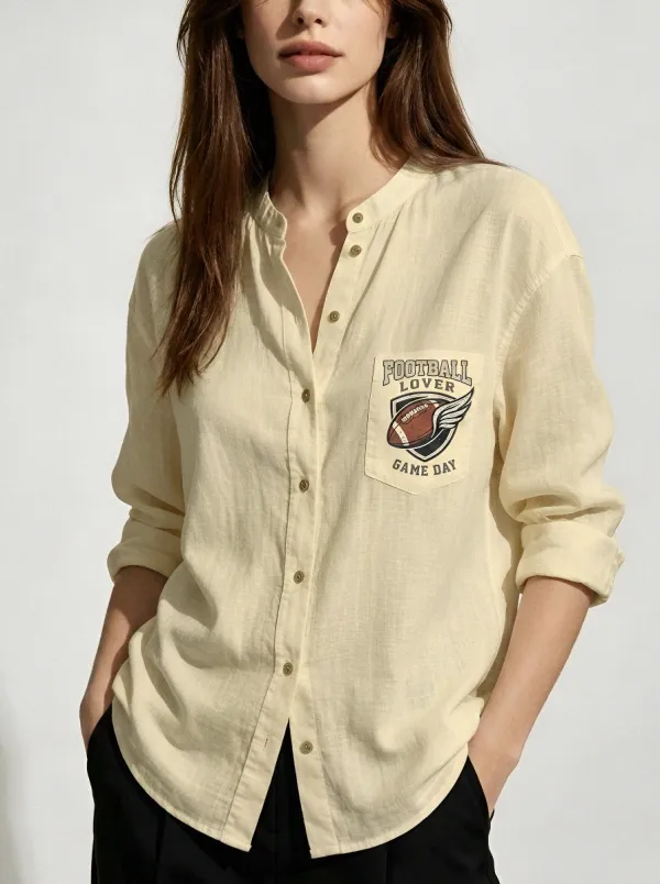 Women's Football Lover Winged Ball Game Day Printed Shirt