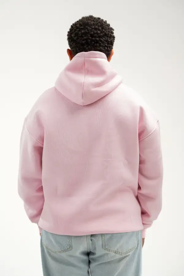 Light Pink Oversized Hooded Sweatshirt