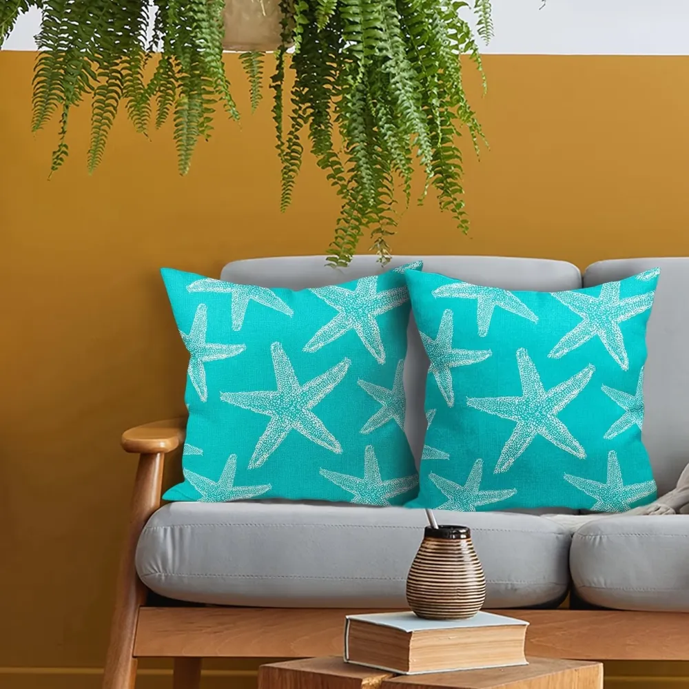 2 Pcs Coastal Starfish Pillow