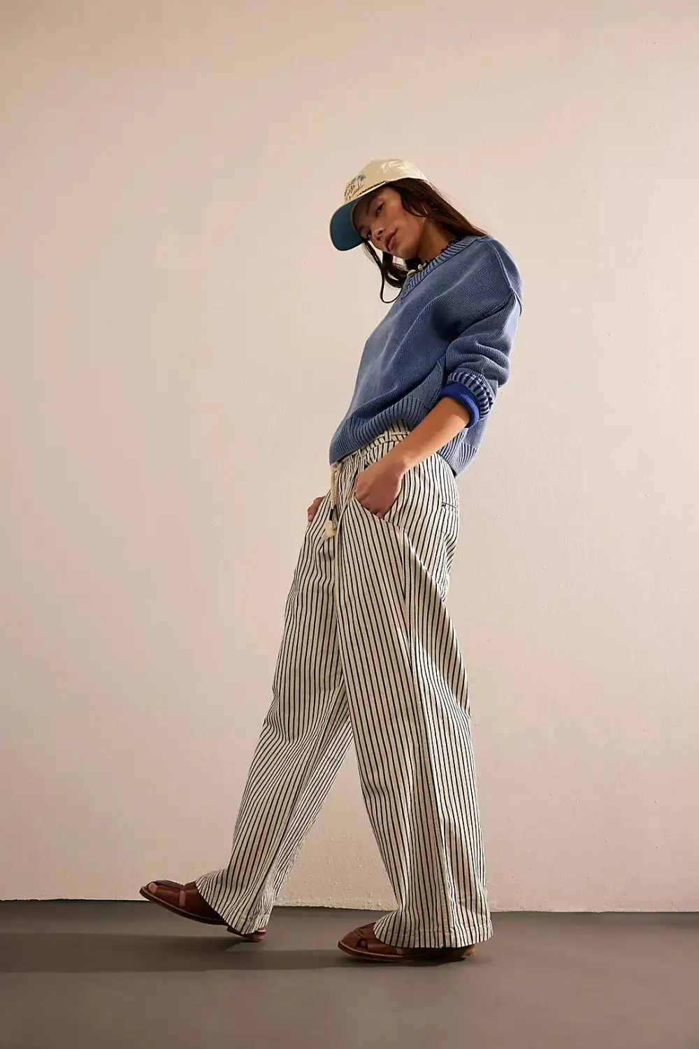 Cinched Pull On Jean Washed Railroad