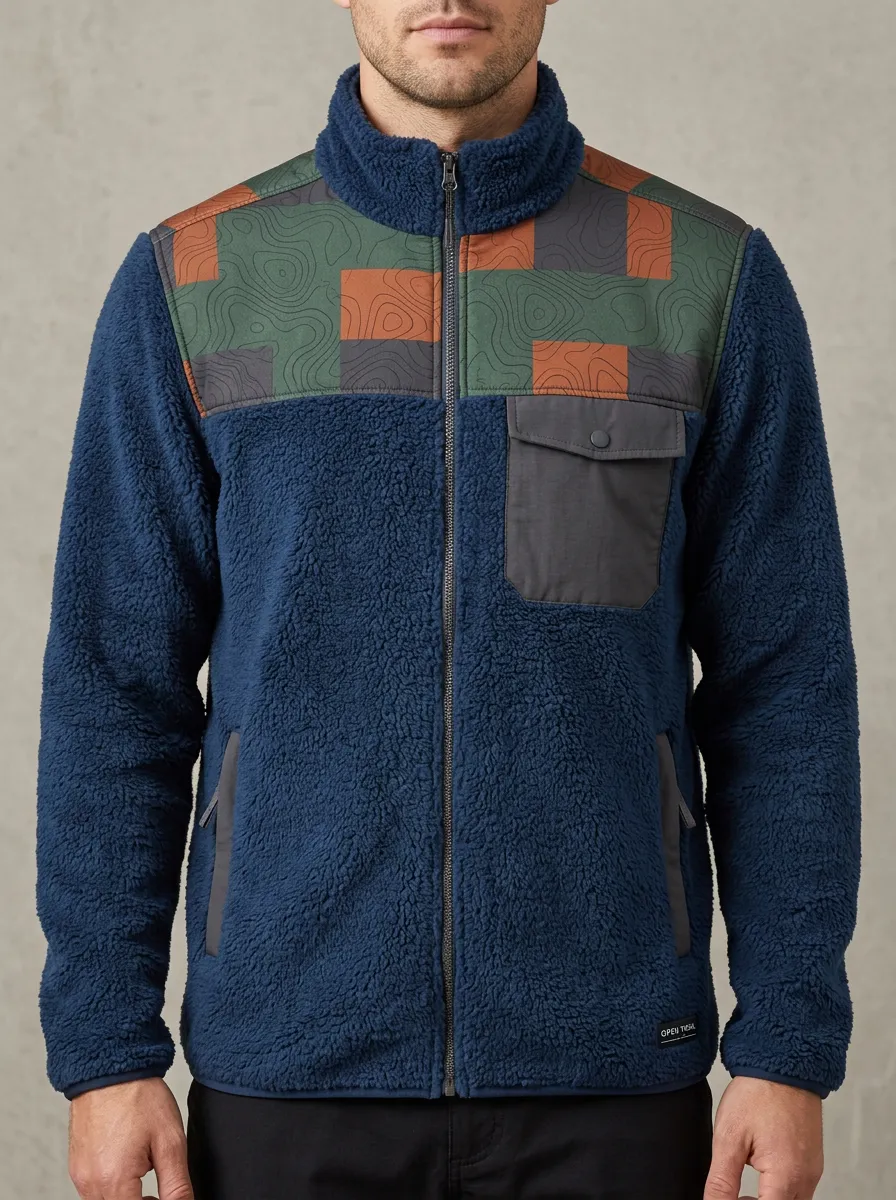 Hiking Topographic Fleece Zip Jacket