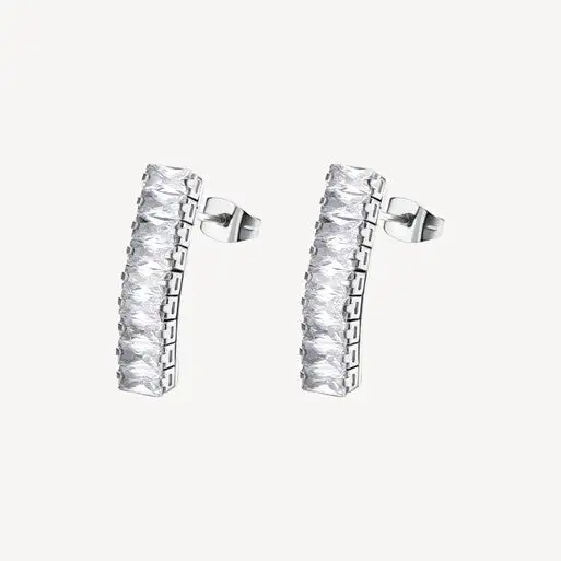 Stainless Steel Cubic Zirconia Earrings