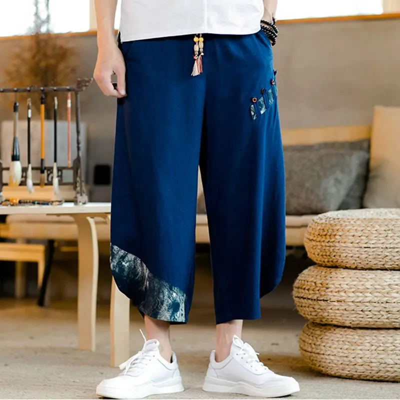 Drawstring Patchwork Pants