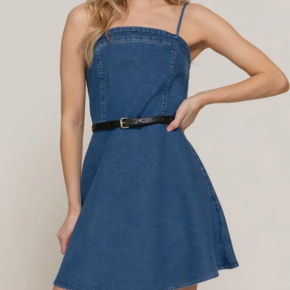 Belted Cami A-line Mini Dress