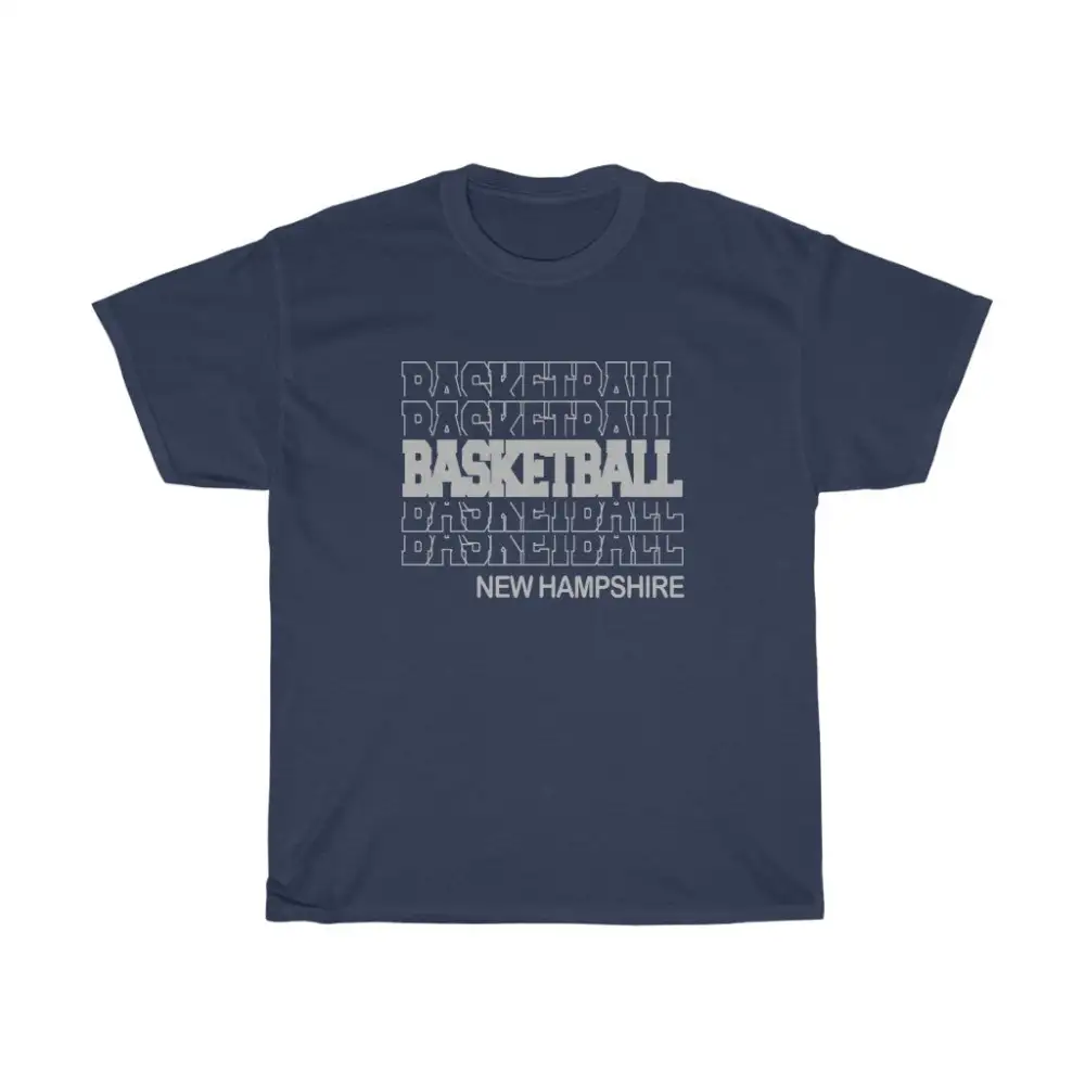 Basketball New Hampshire in Modern Stacked Lettering