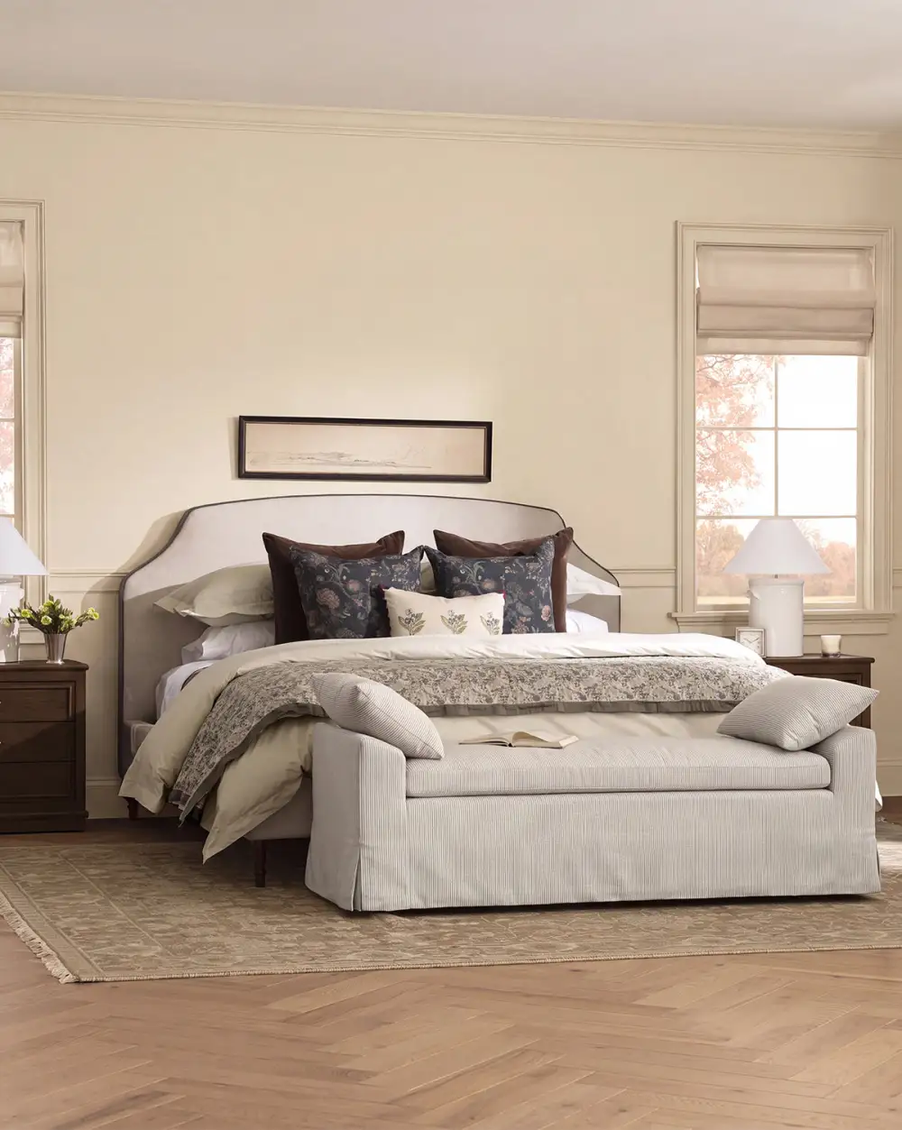 Upholstered Oak Bed