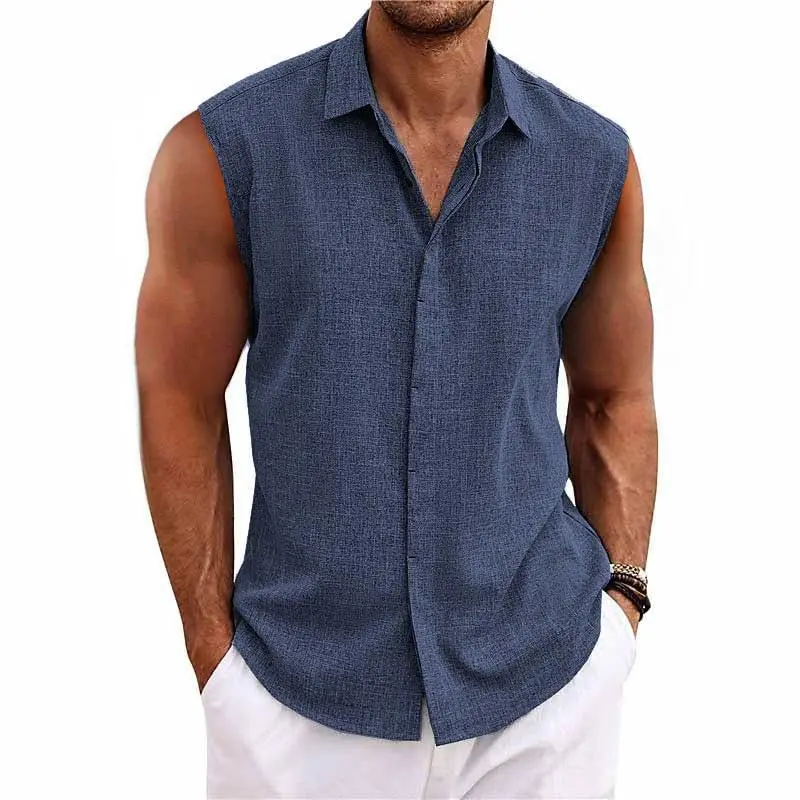 Camp Collar Button Cotton Shirt