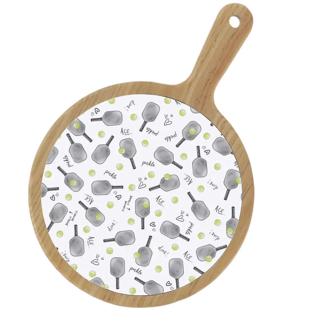 Pickleball Pattern Bamboo Cheese Board