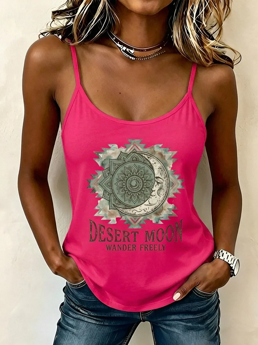 Boho Desert Moon Tank Top