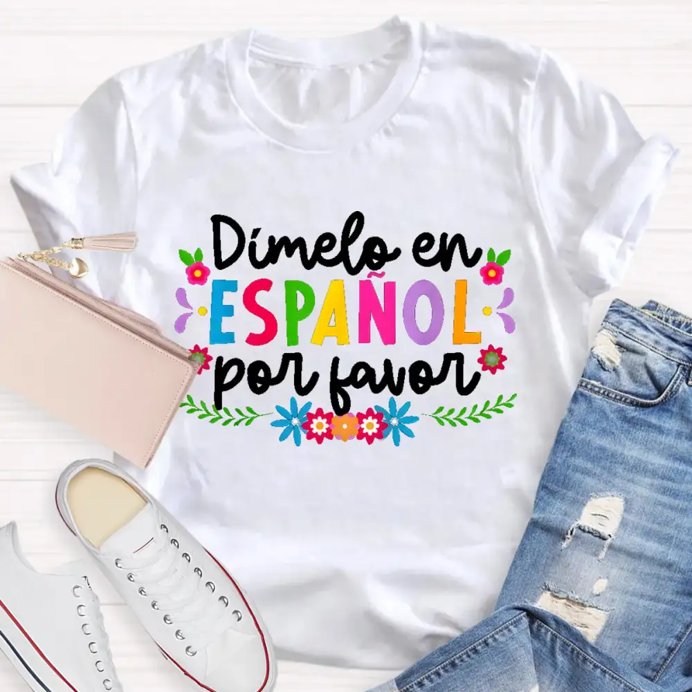 Favor Colorful Flowers Teacher T-Shirt