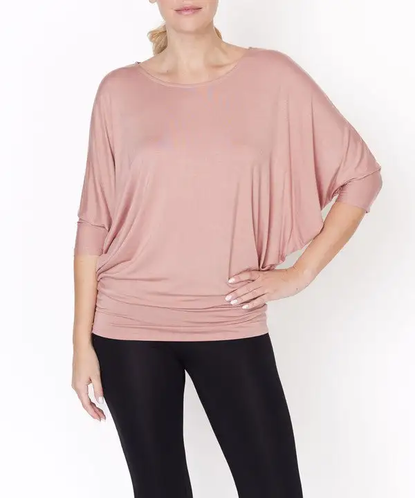 Bamboo Side Ruched Dolman Top