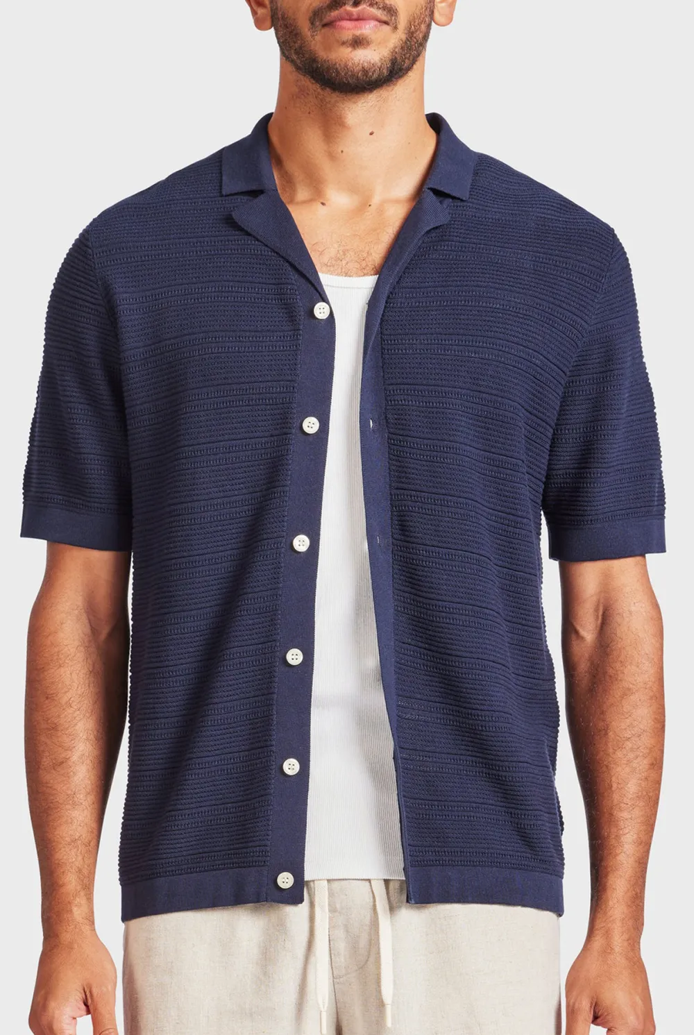 Relaxed Fit Cuban Collar Short Sleeve Shirt