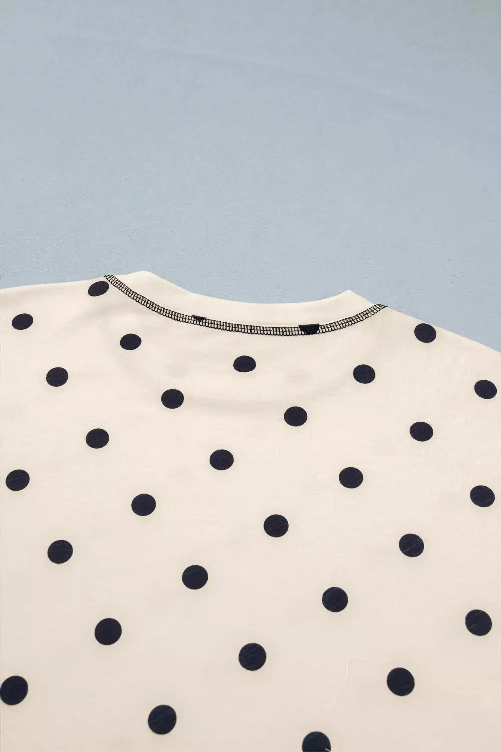 Exposed Seam Detail Polka Dot Loose Tee