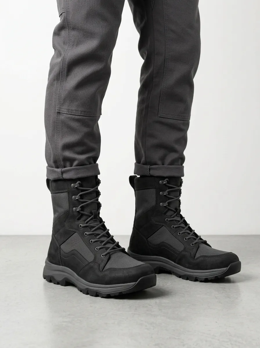 Unisex Tactical Suede Mesh Print Work Boots