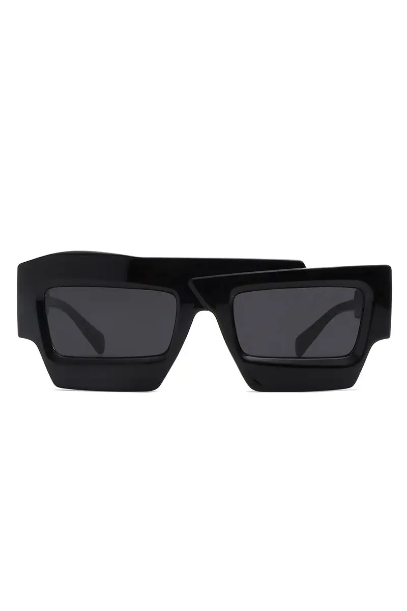 Marble Square Flat Top Frame Sunglasses