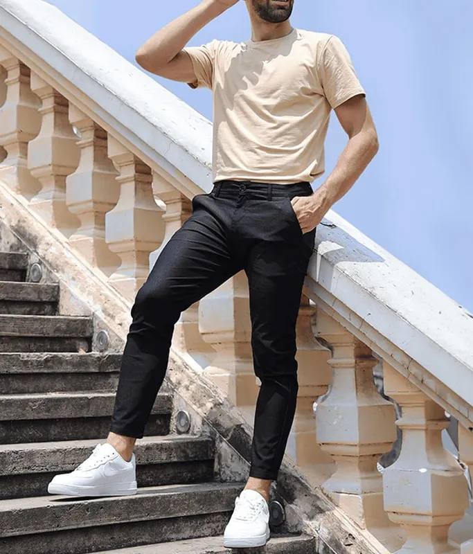 Black Slim Fit Stretch Pants