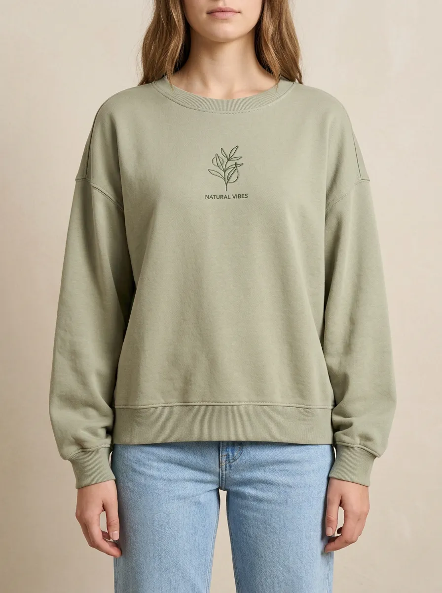 Women's Botanical Vibes Printed Sweatshirt
