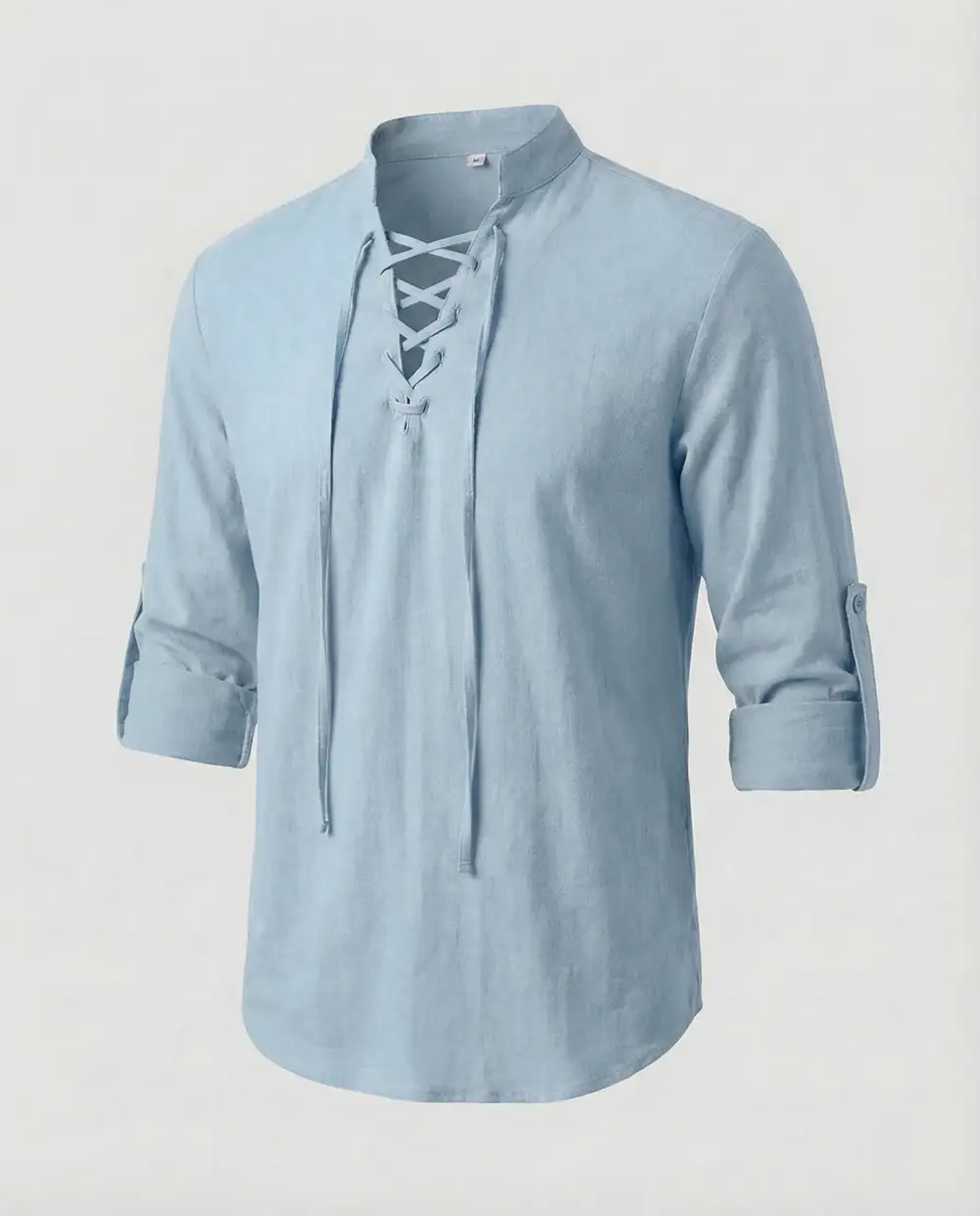 Men's Linen Shirt Lace Collar