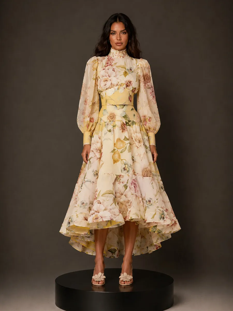 Sabrina Retro Oil Painting Style Print Two Piece Set