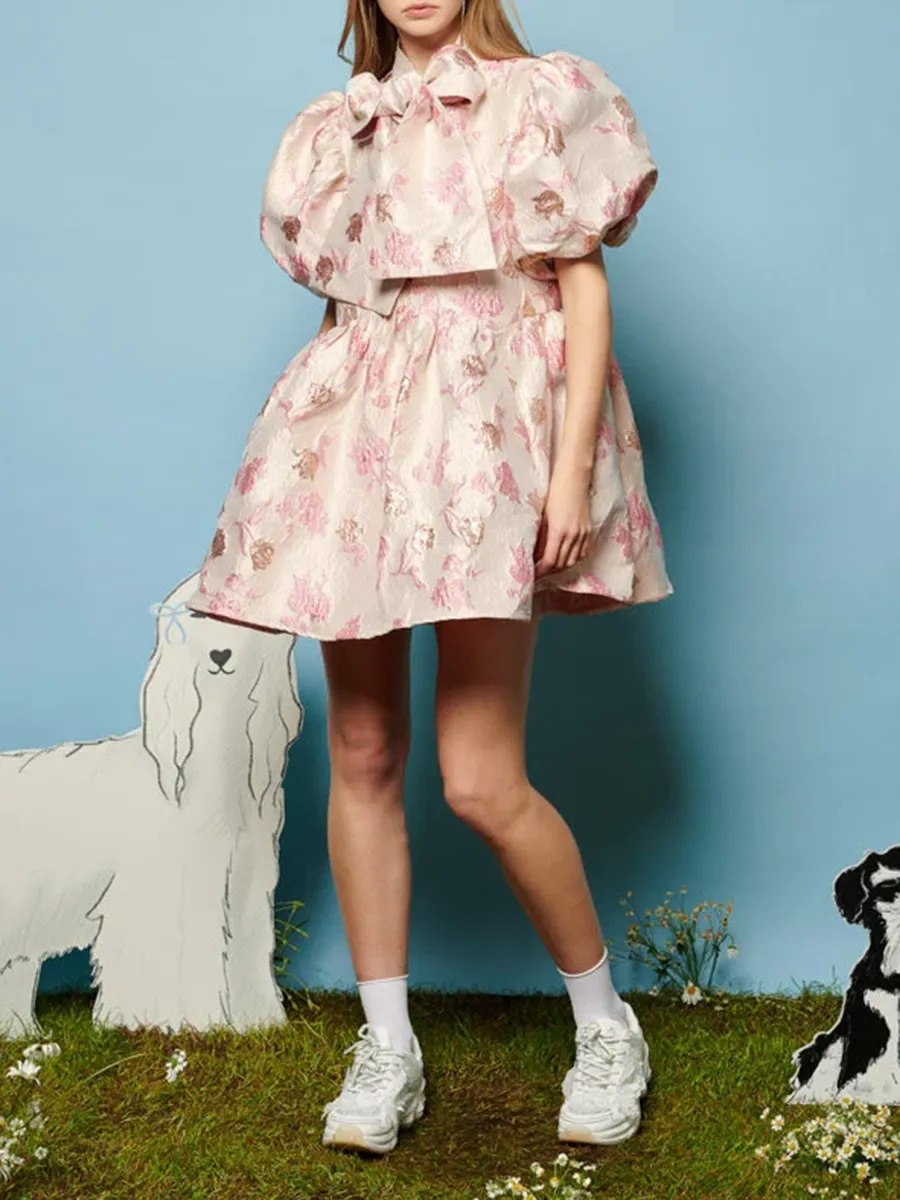 Flower Jacquard Dress