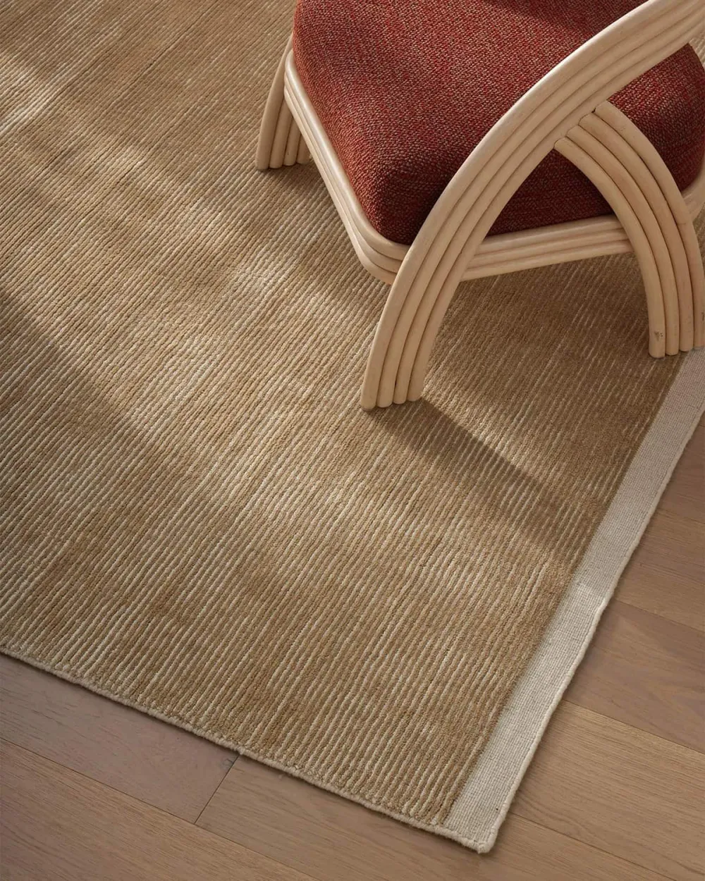 Wool Striped Bordered Balanced Area Rug