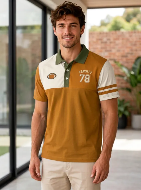 Men's Football Varsity Polo Shirt