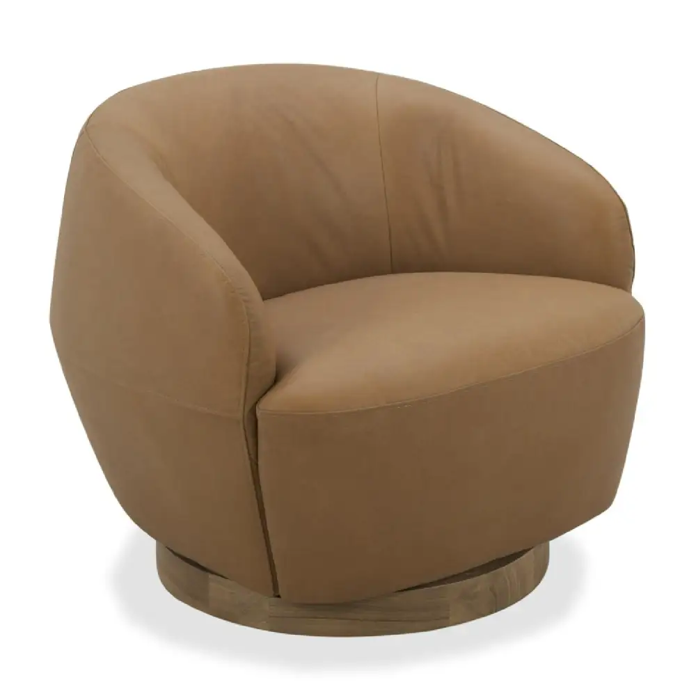 Leather Swivel Accent Chair
