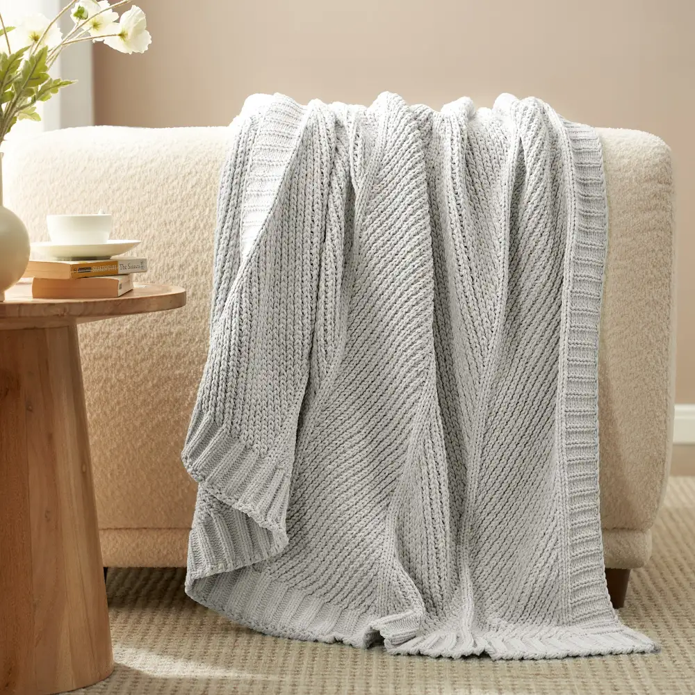 Chenille Chevron Throw Blanket