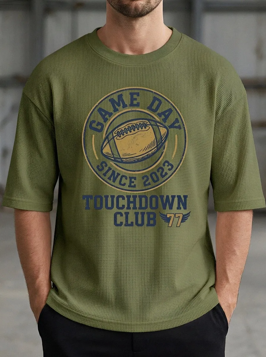 Men's American Football Game Day Touchdown Club Printed T-Shirt