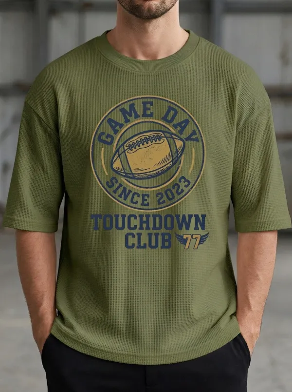 Men's American Football Game Day Touchdown Club Printed T-Shirt
