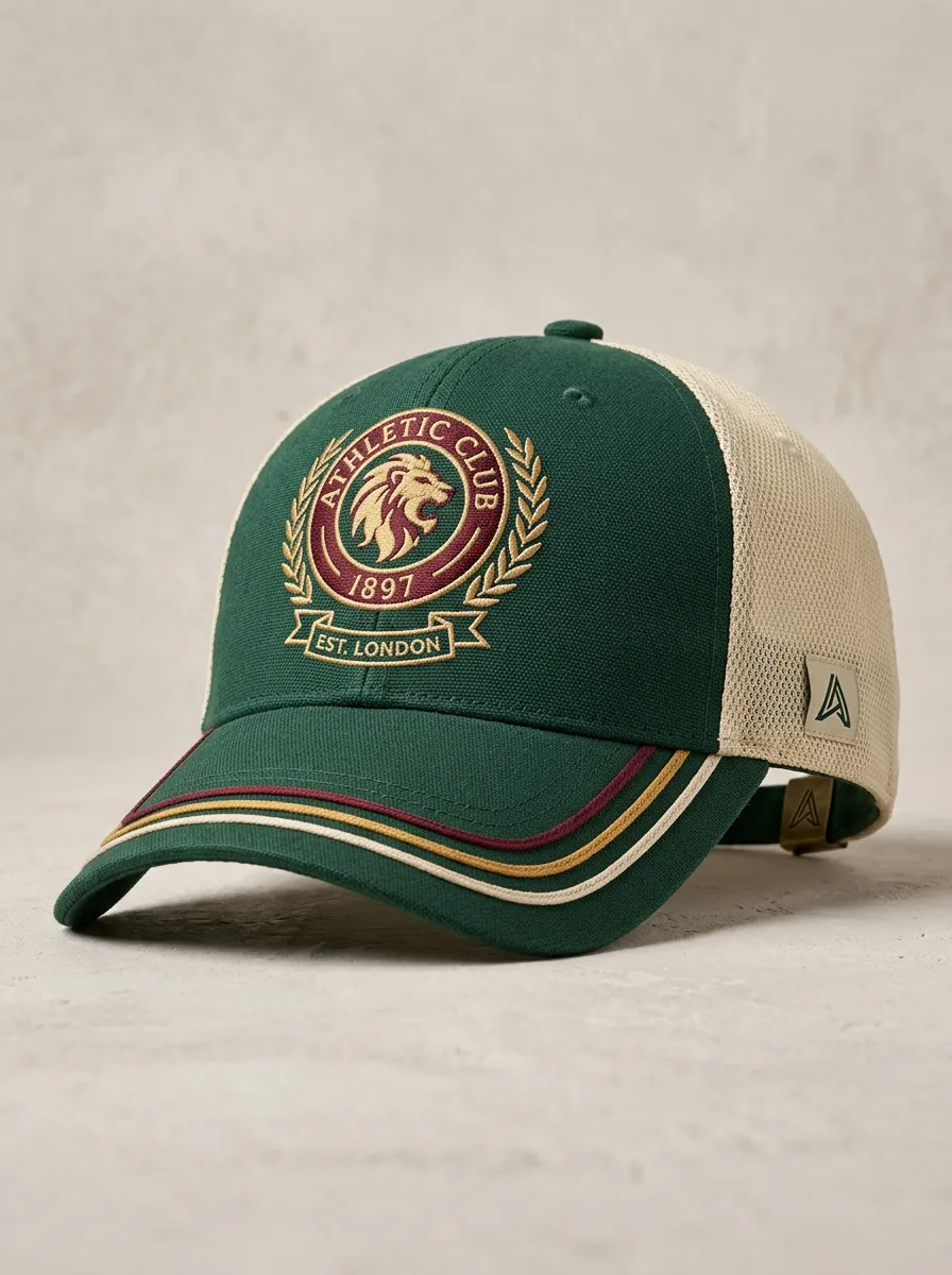 Unisex Athletic Club London Lion Emblem Embroidered Mesh Cap