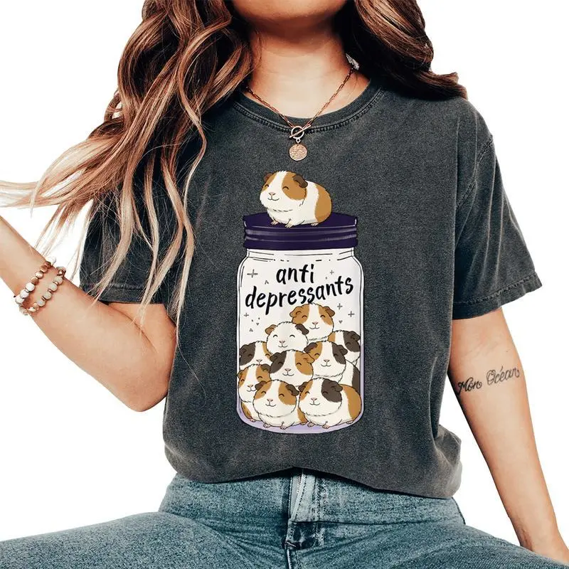 Guinea Pig Anti Depressant Jar Zoo Boys Girls Kids Women's Oversized Comfort Colors T-Shirt