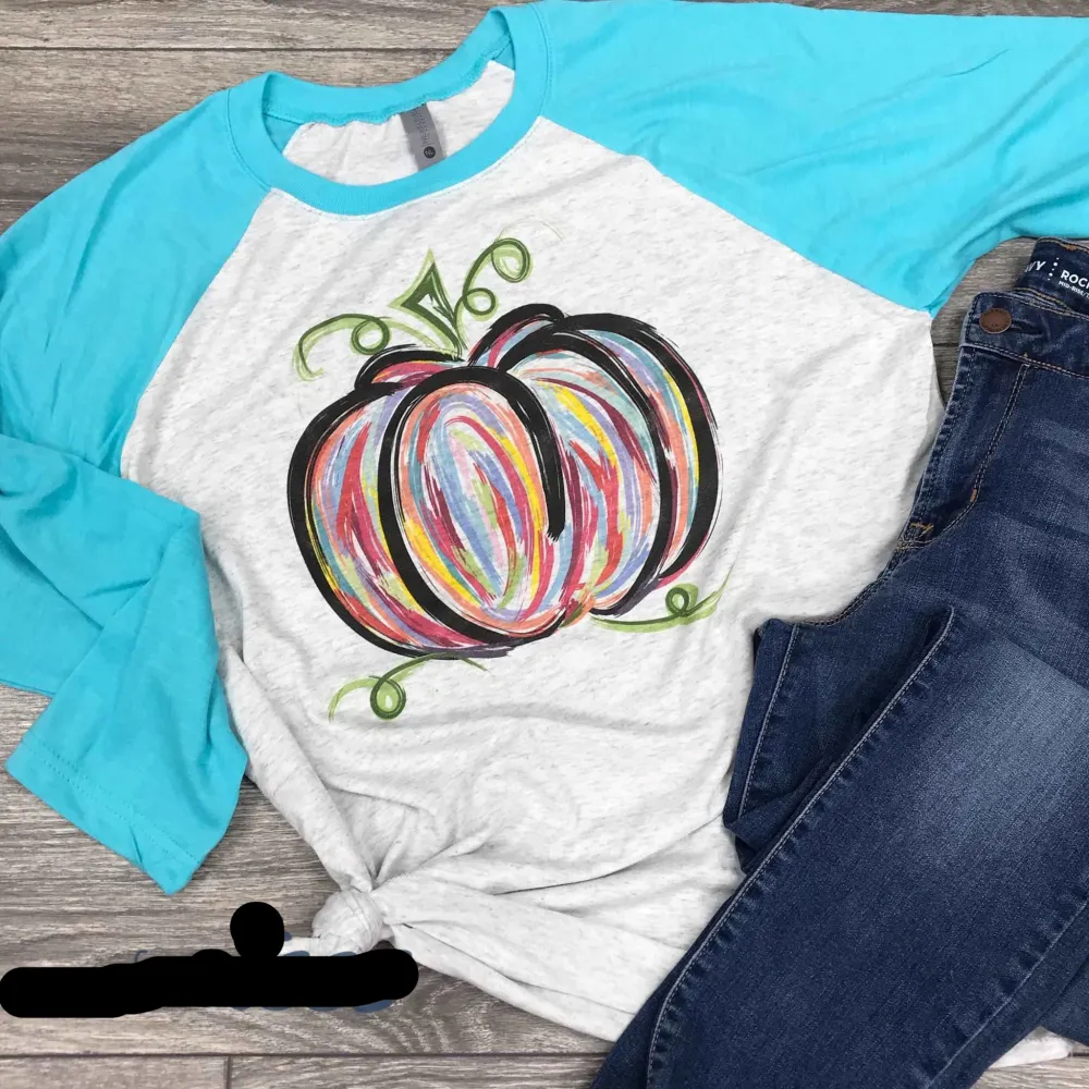 Colorful Raglan Graphic Tee