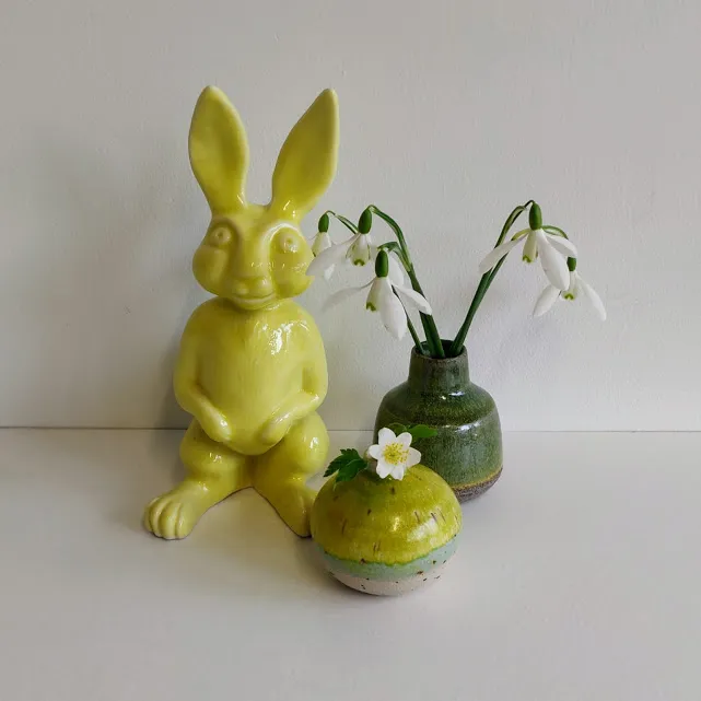 Cast Porcelain Rabbit Ornament