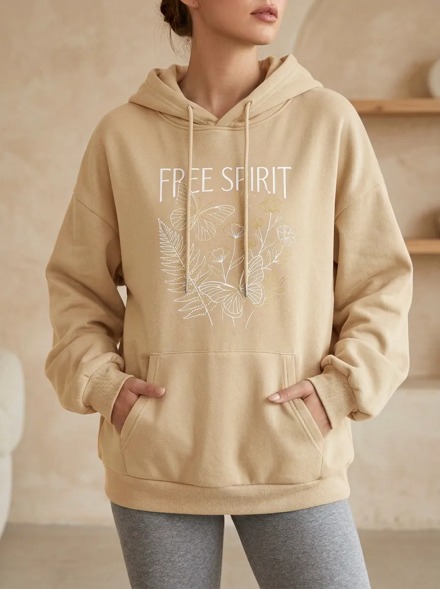 Free Spirit Butterfly Floral Hoodie