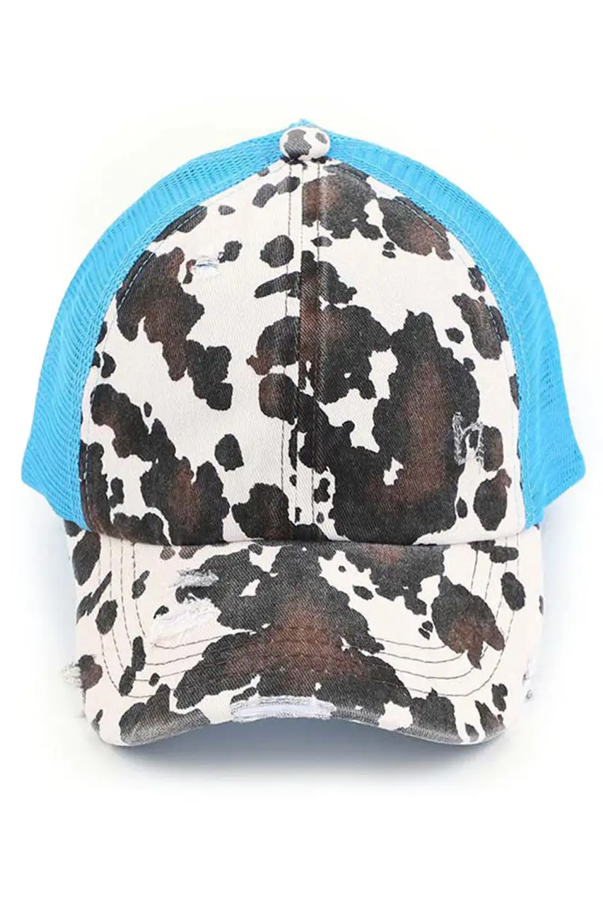 Cow Print Criss Cross Ponycap