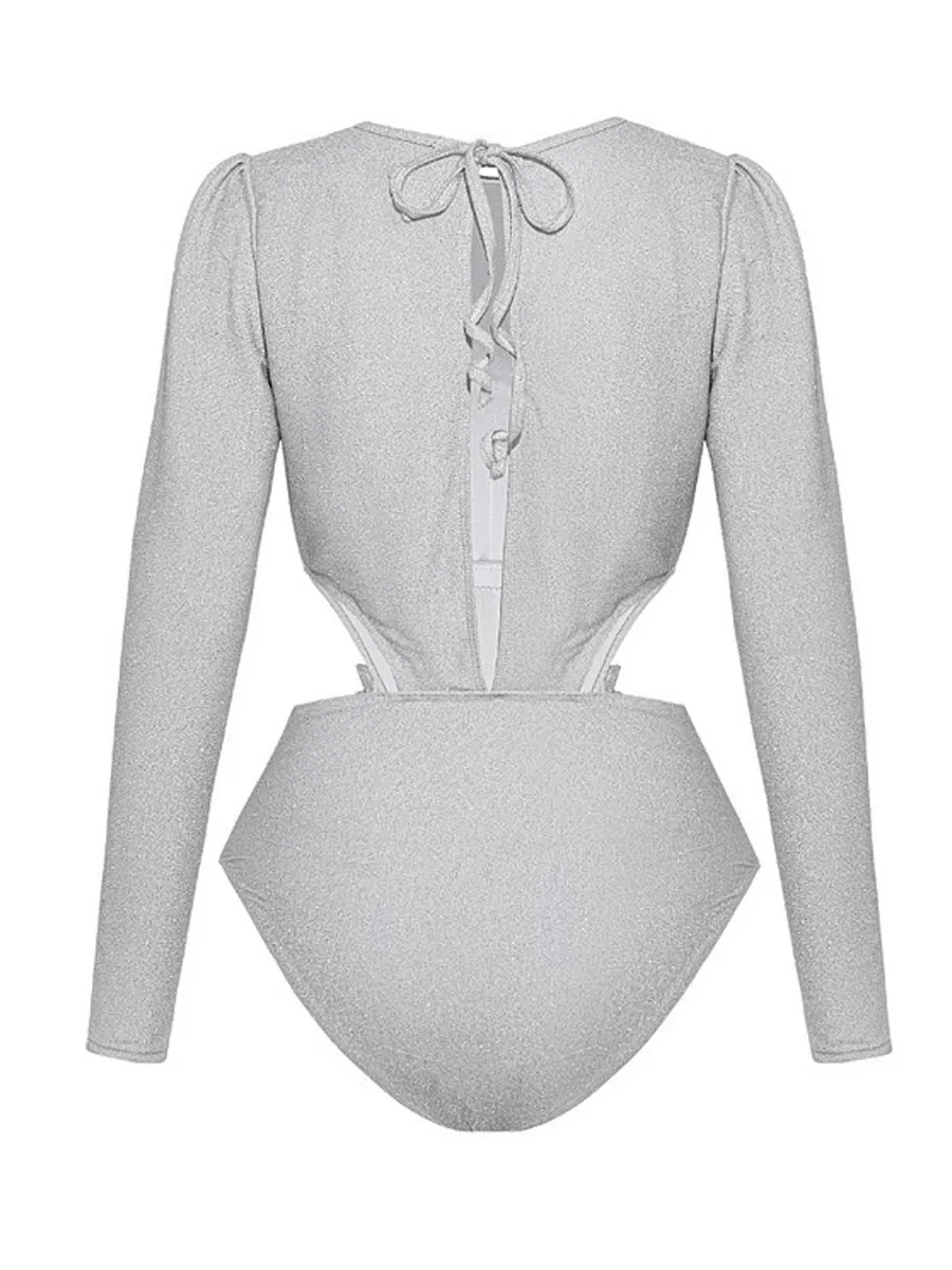Saskia Long-Sleeved Openwork Swimsuit Set