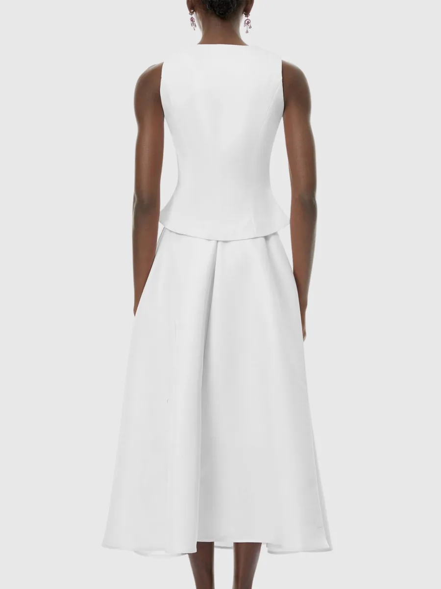 Eden Crystal Embellished Vest & Midi Skirt Set